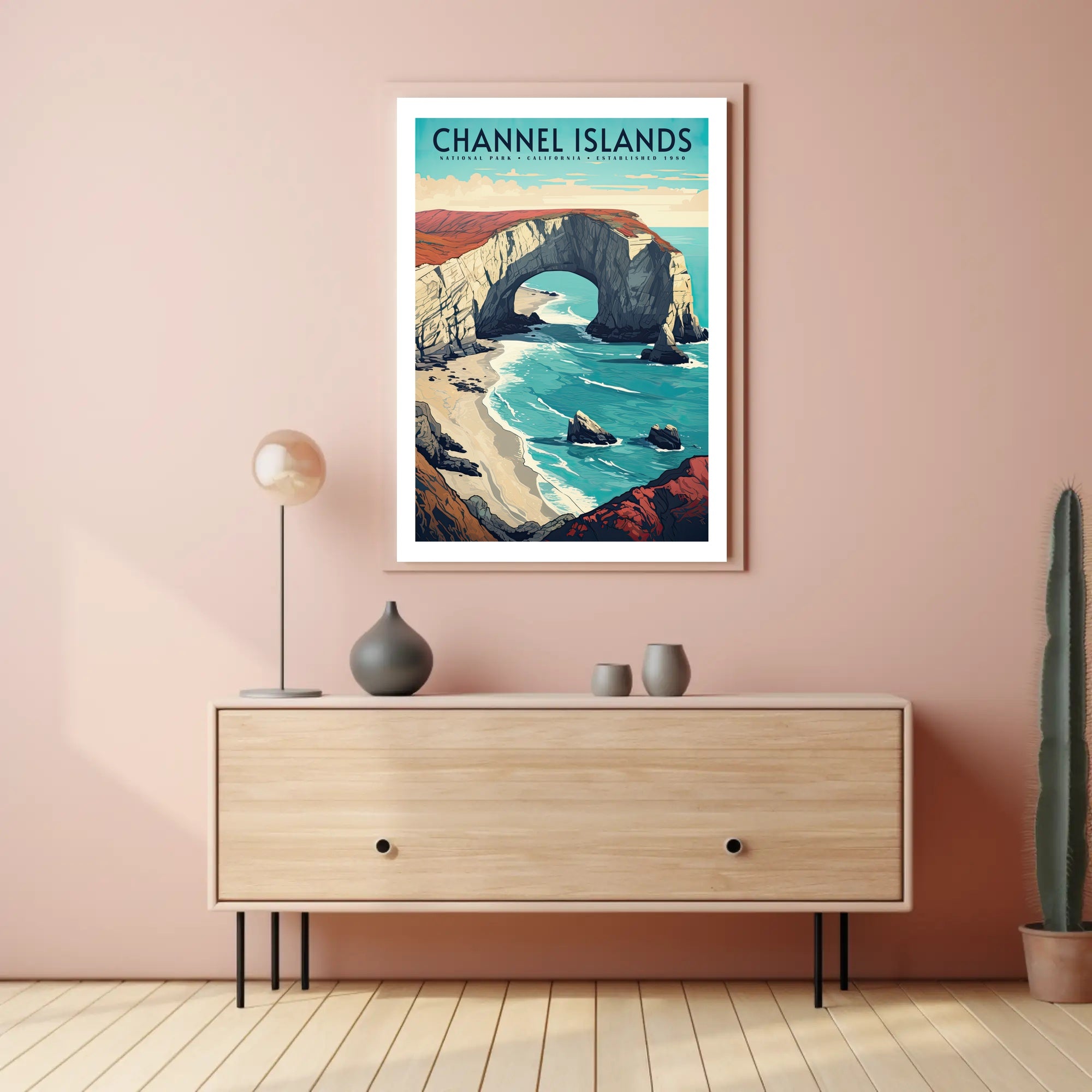 Channel Islands Poster Vintage National Park Print
