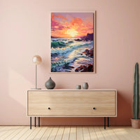 Vibrant Coastal Sunset Poster PosterGoat