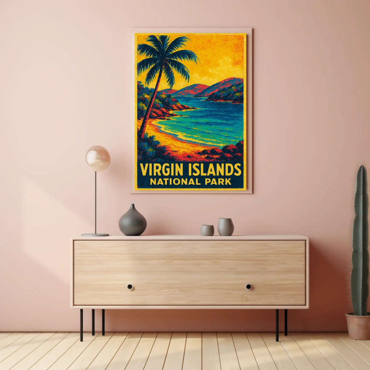 Virgin Islands Vintage Travel Wanderlust Poster