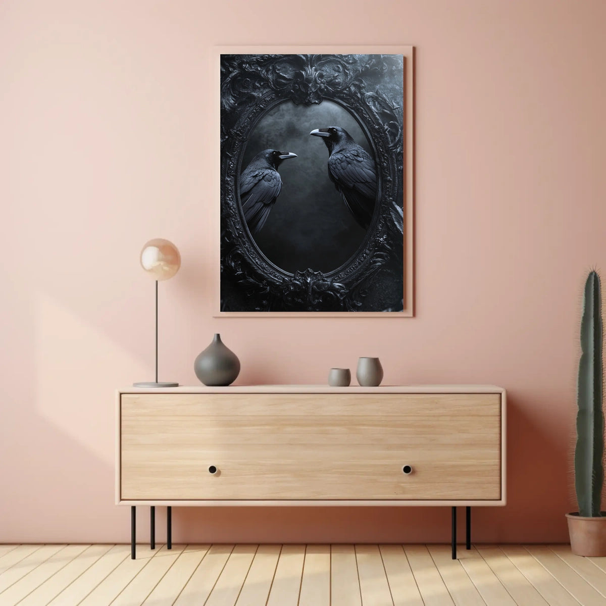 Gothic Mirror and Ravens Abstract, Artistic, or Pop Culture Poster