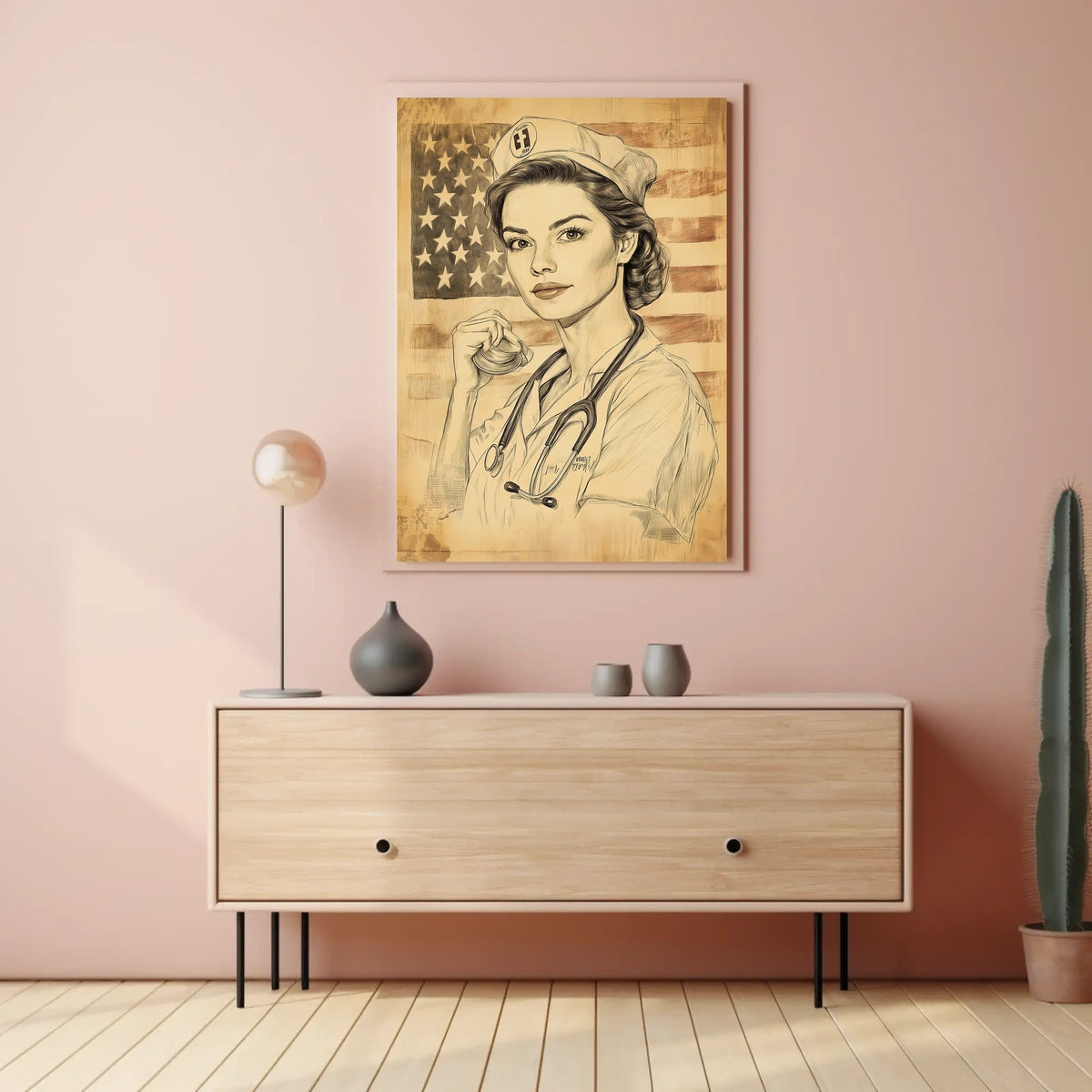 sketch of a nurse Poster