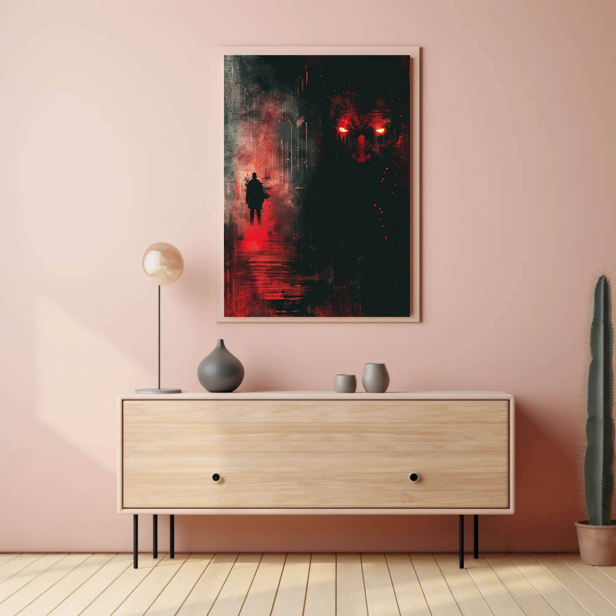 Mysterious Silhouette Horror Scene Suspenseful Artistic Poster PosterGoat