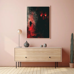 Mysterious Silhouette Horror Scene Suspenseful Artistic Poster PosterGoat