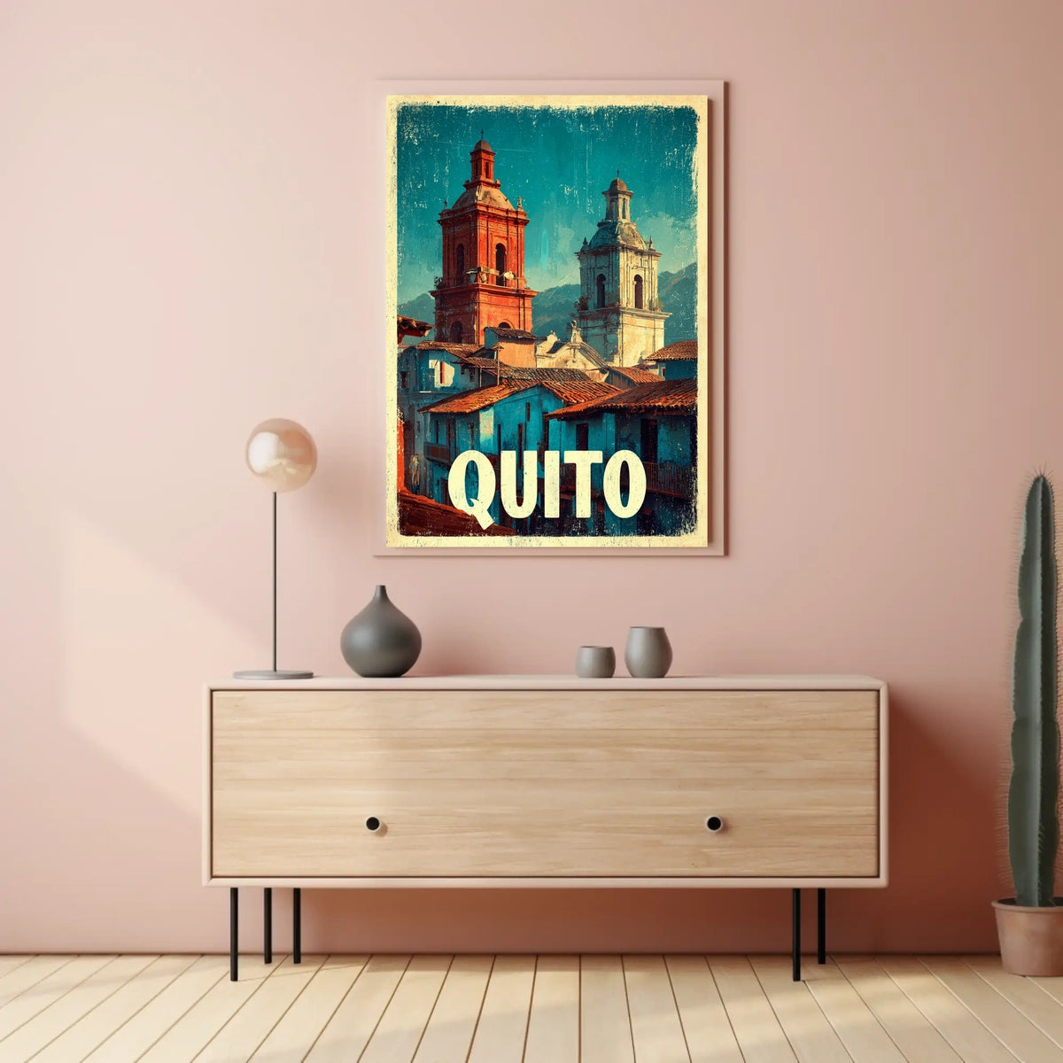 Quito Vintage Cityscape Poster
