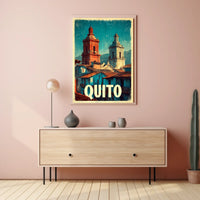 Quito Vintage Cityscape Poster