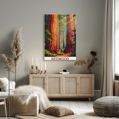 Redwood National Park California Forest Travel Poster