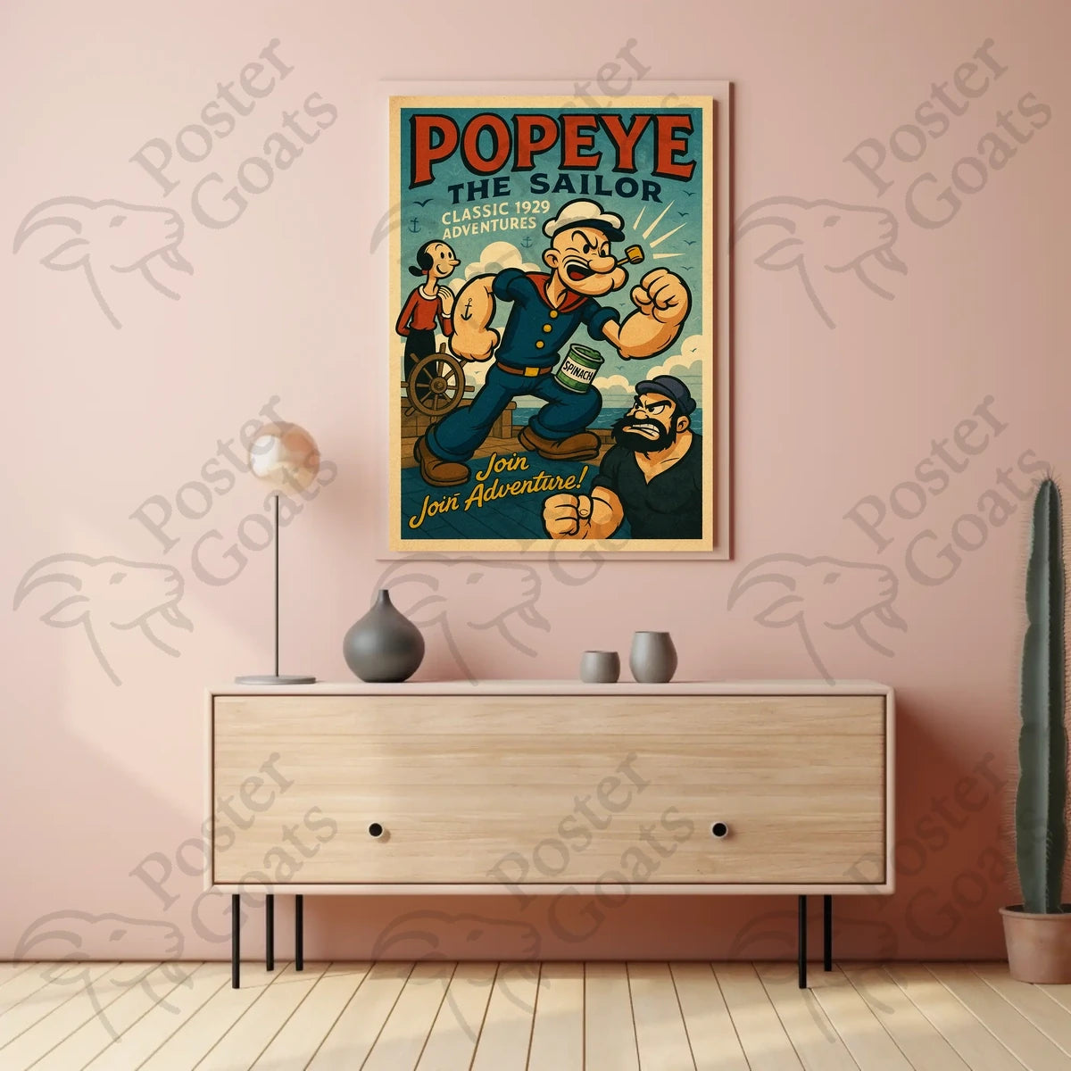 Cartoon Sailor Adventure: Vintage Pop Culture Poster