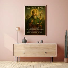 Saint Finbar Vintage Art Religious Cultural or Heritage Poster