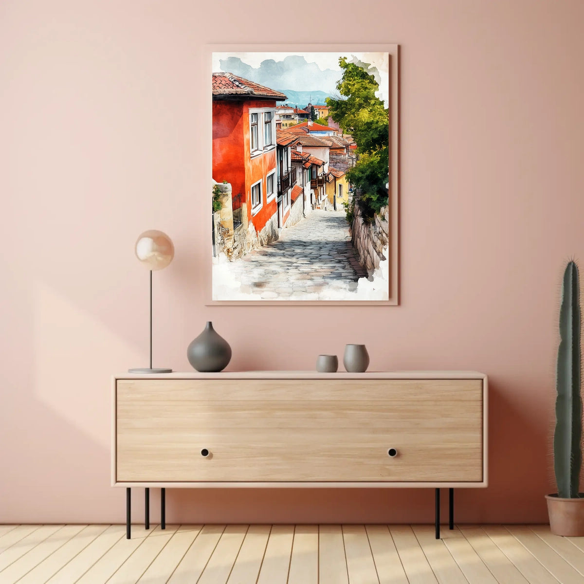 Bulgaria Plovdiv Old Town Colorful Streets Poster