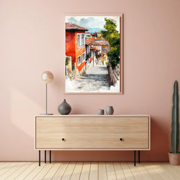 Bulgaria Plovdiv Old Town Colorful Streets Poster