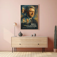 Bill Clinton 42nd President of the United States Double Exposure Poster