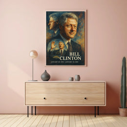 Bill Clinton 42nd President of the United States Double Exposure Poster