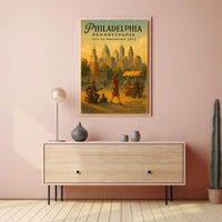 Philadelphia's Historic Charm: Vintage Cityscape Poster