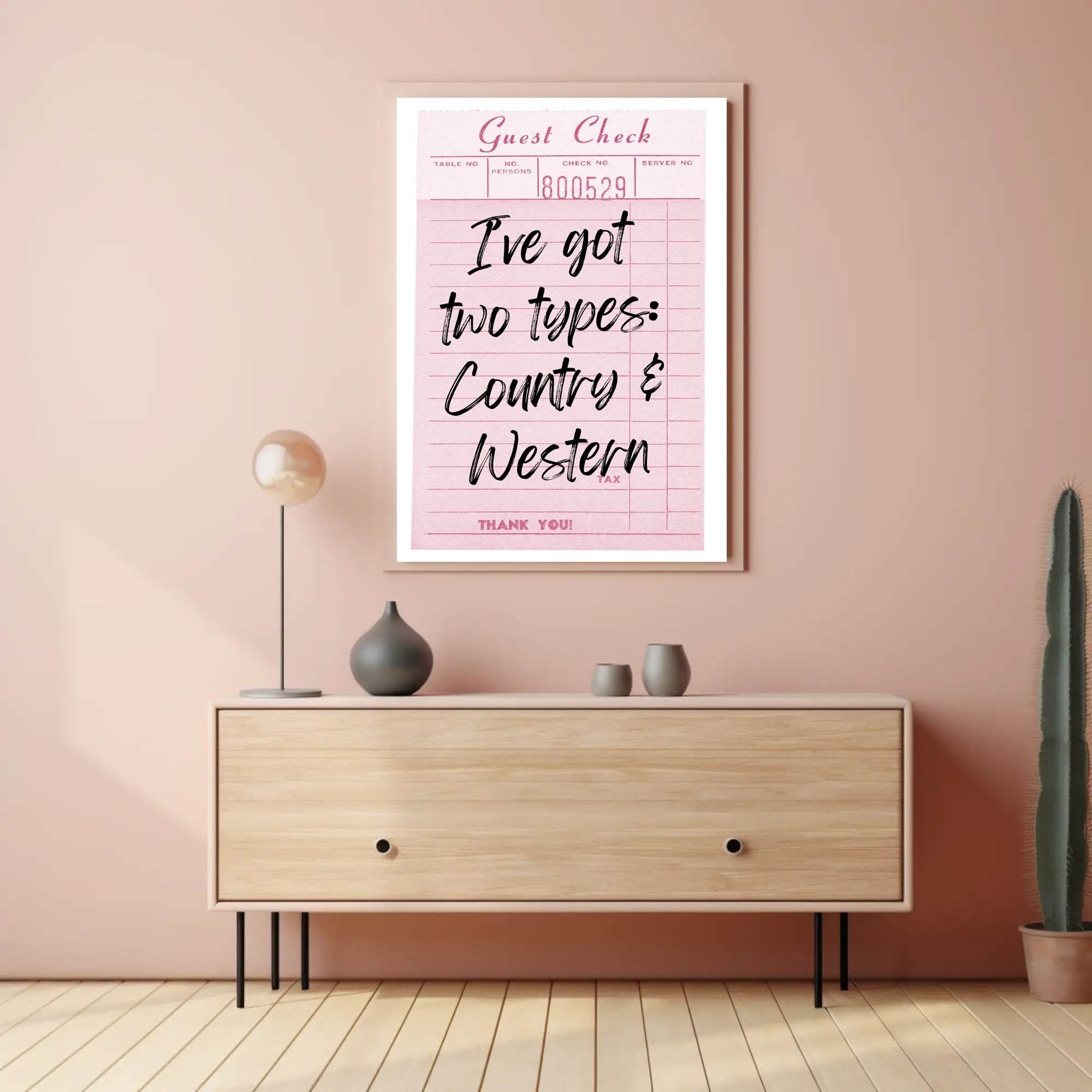 Playful Country & Western Receipt Music or Concert Poster PosterGoat