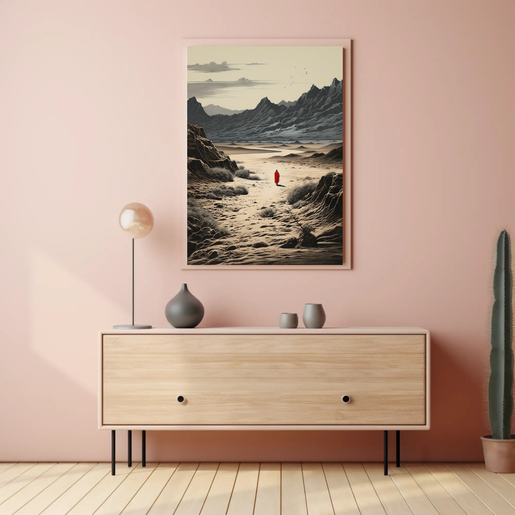 Solitary Wanderer In The Desert Poster