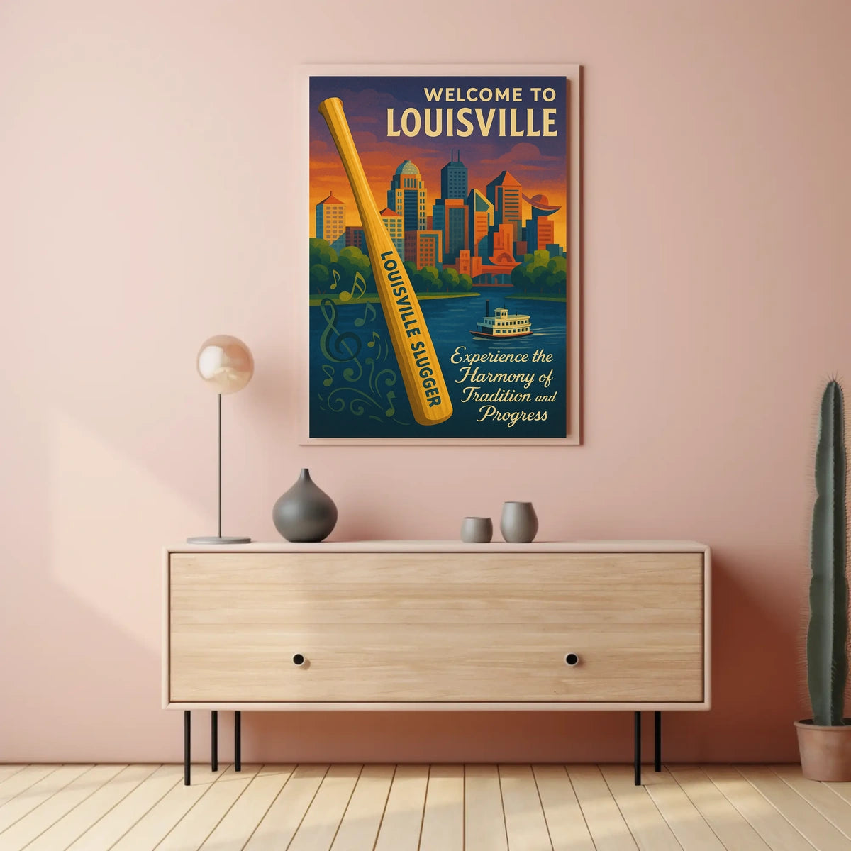 Welcome To Louisville Scenic Cityscape Art Inspiration Decor Lovers Wanderlust Souls Wall Art Poster