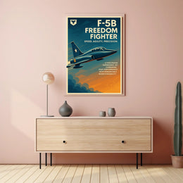 F-5B Freedom Fighter Jet Military Recruitment Poster