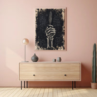 Gothic Skeleton Quill Abstract Artistic or Pop Culture Poster