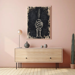 Gothic Skeleton Quill Abstract Artistic or Pop Culture Poster