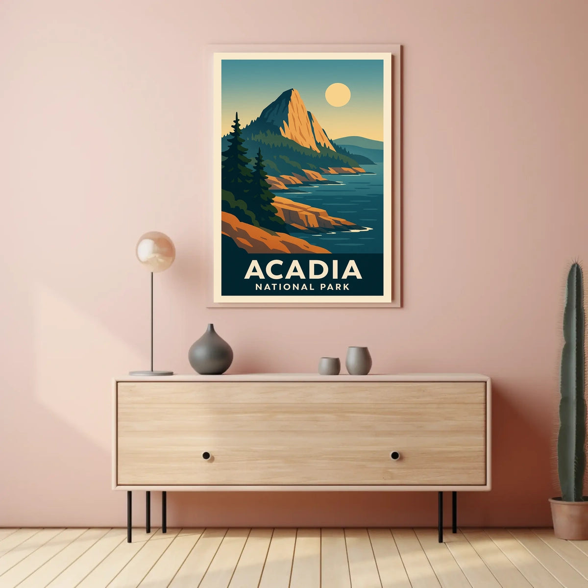 Acadia National Park Scenic Poster Wall Art Print Rustic Landscape Home Decor Travel Souvenir Poster