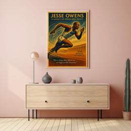 Jesse Owens Vintage Olympic Triumph Art Poster