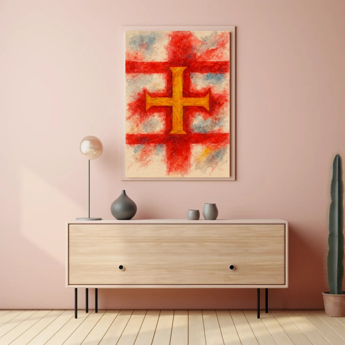 Abstract Cross Watercolor Wanderlust Poster