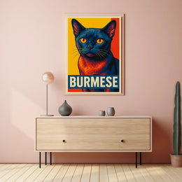 Vibrant Burmese Cat Poster