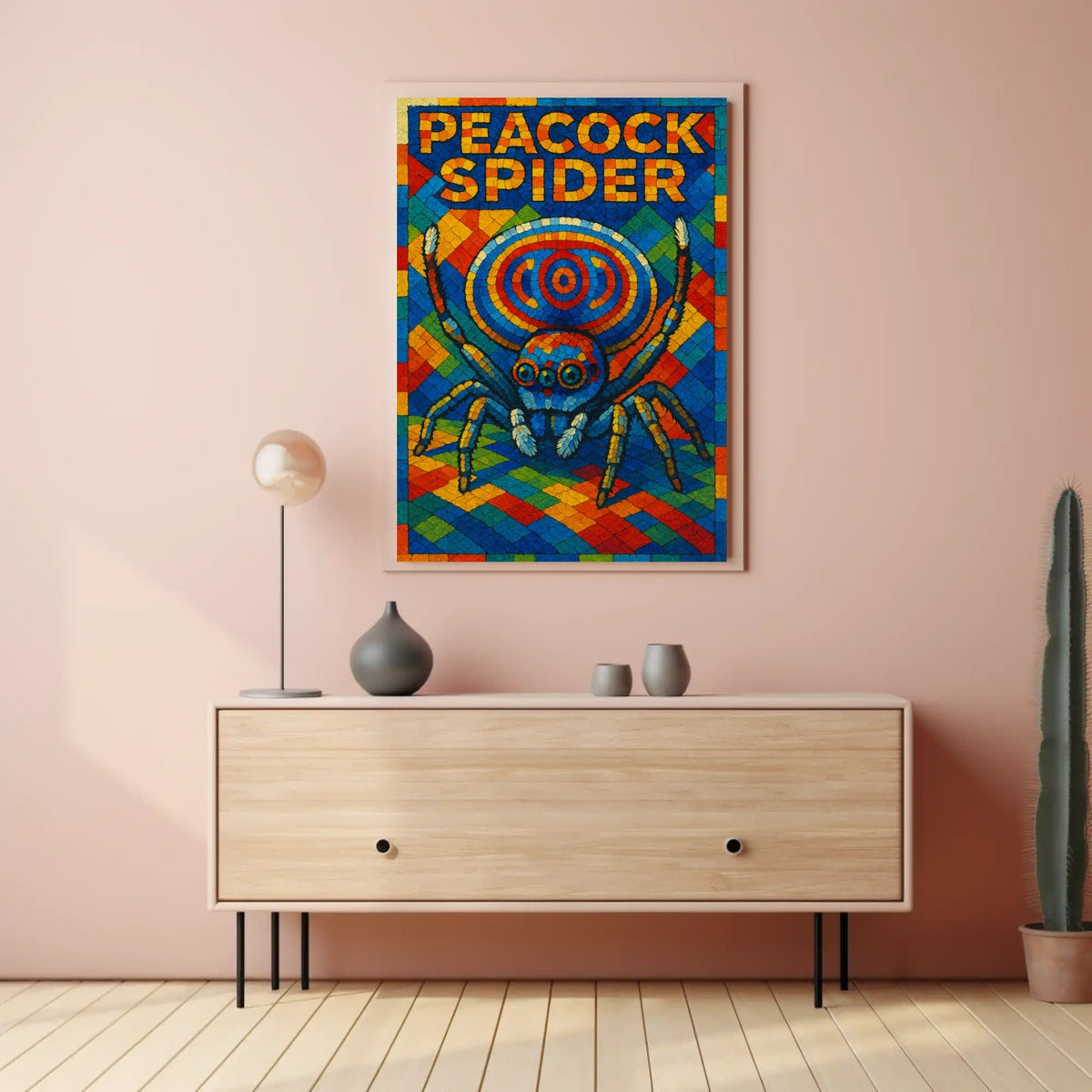 Peacock Spider Mosaic Poster