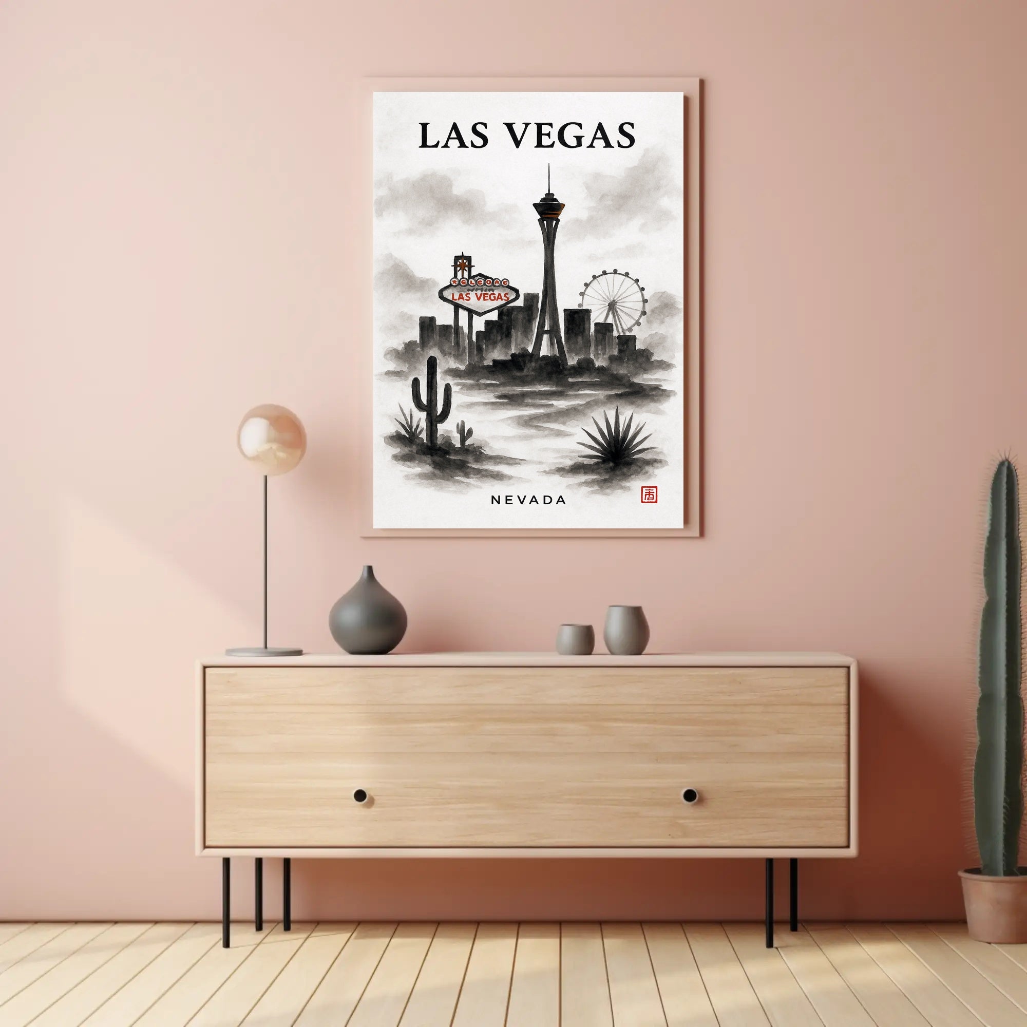 Las Vegas Skyline Poster PosterGoat