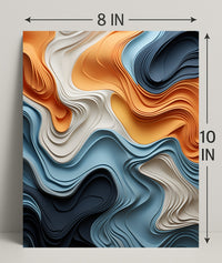 Abstract Waves Of Color Abstract Poster PosterGoat
