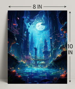 Enchanted Underwater Cityscape Poster