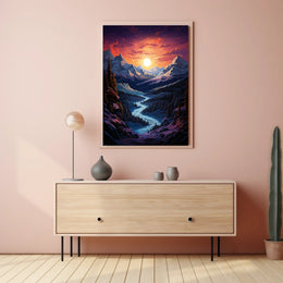 Majestic Alpine Sunrise Landscape Print - National Park Poster