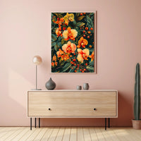 Vibrant Orchid Botanical Art Poster for Modern Tropical Decor