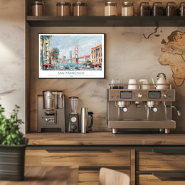 San Francisco Scenic Illustration Poster PosterGoat