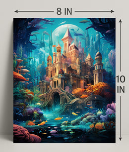 Enchanted Underwater Castle Poster