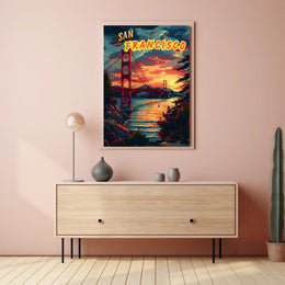 Sunset Over the Golden Gate Poster
