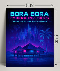 Bora Bora Cyberpunk Oasis Poster PosterGoat