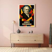 James Buchanan 15th President of the United States Abstract Pop Poster
