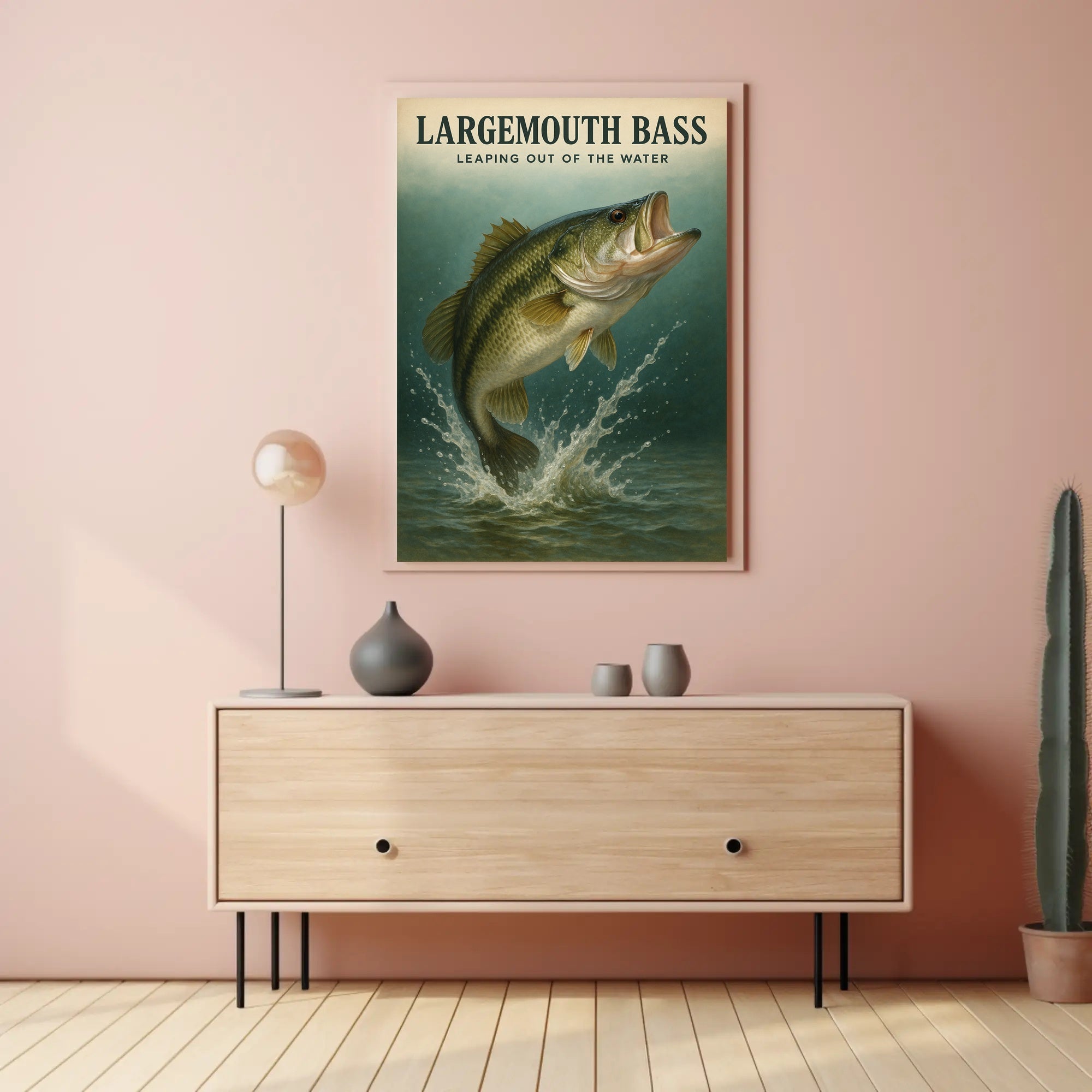Largemouth Bass  Leaping Out of the Water Poster PosterGoat