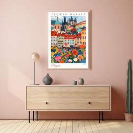 Flower Market in Prague Poster PosterGoat
