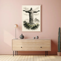 Christ the Redeemer Illustration Poster