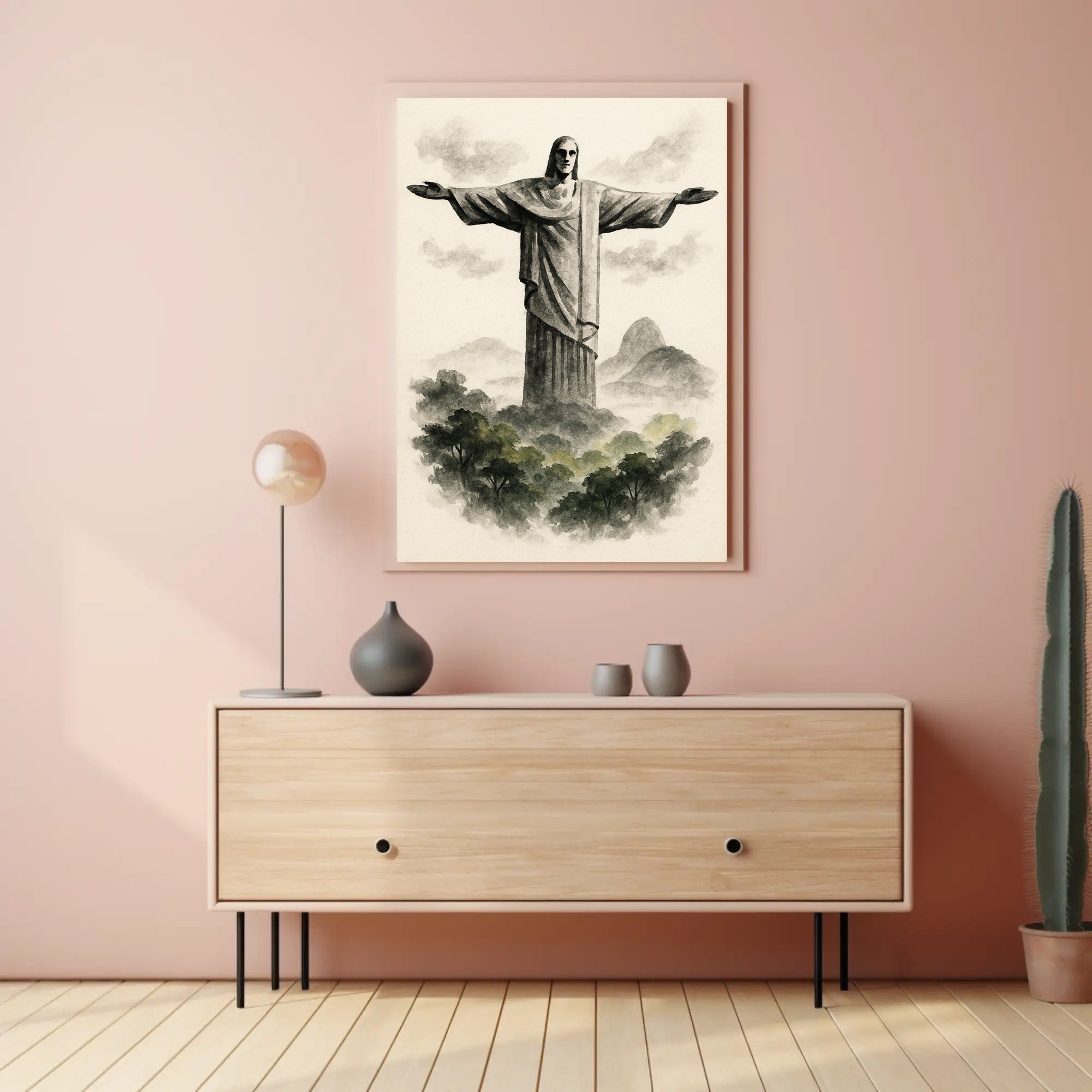 Christ the Redeemer Illustration Poster