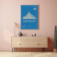 Detroit Skyline Poster PosterGoat