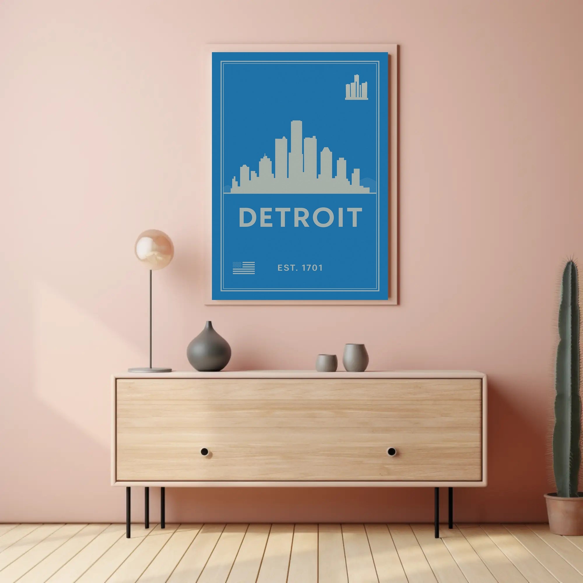Detroit Skyline Poster PosterGoat