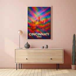 Vibrant Cincinnati Pop Art Wanderlust Poster