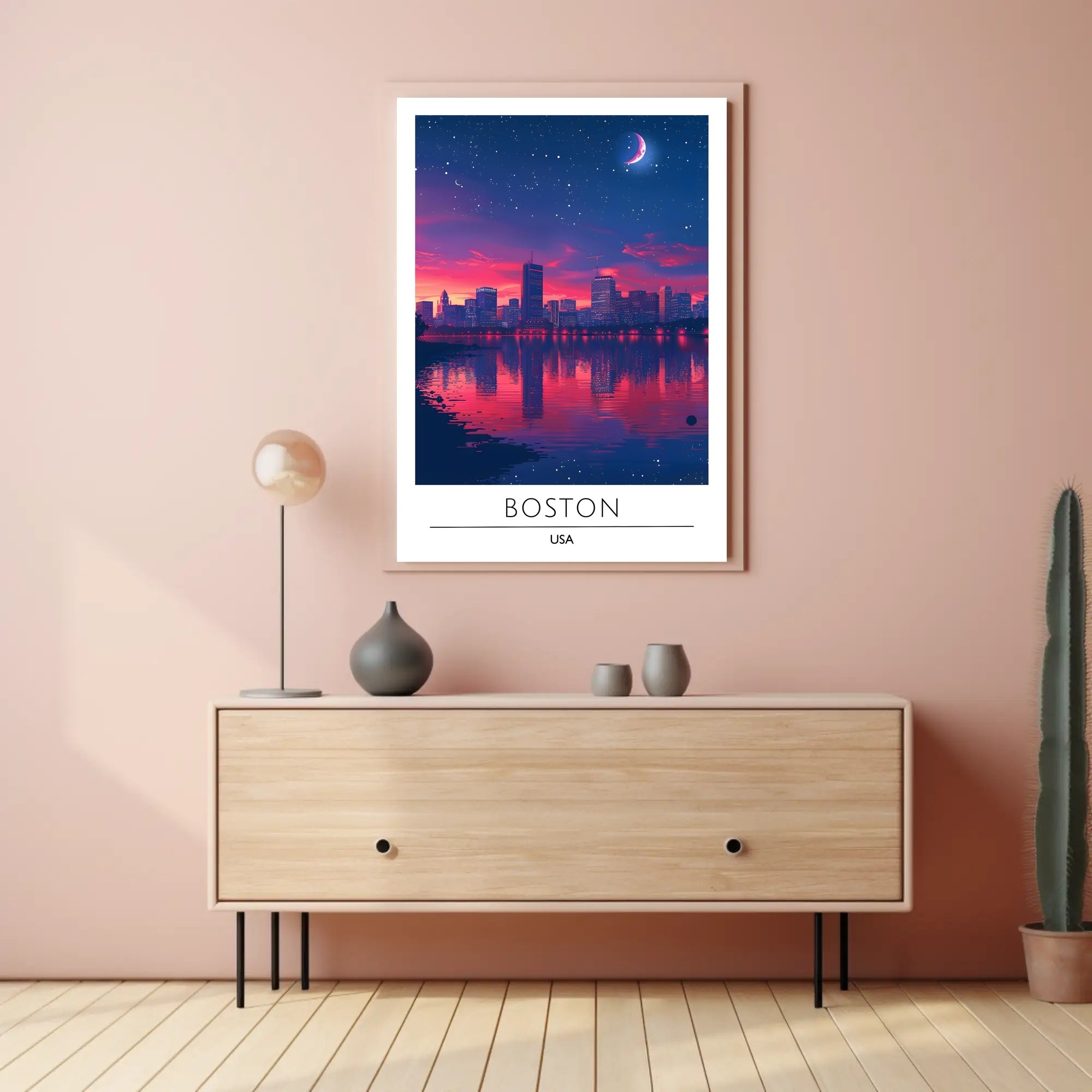 Boston Twilight: Modern Cityscape Art Poster