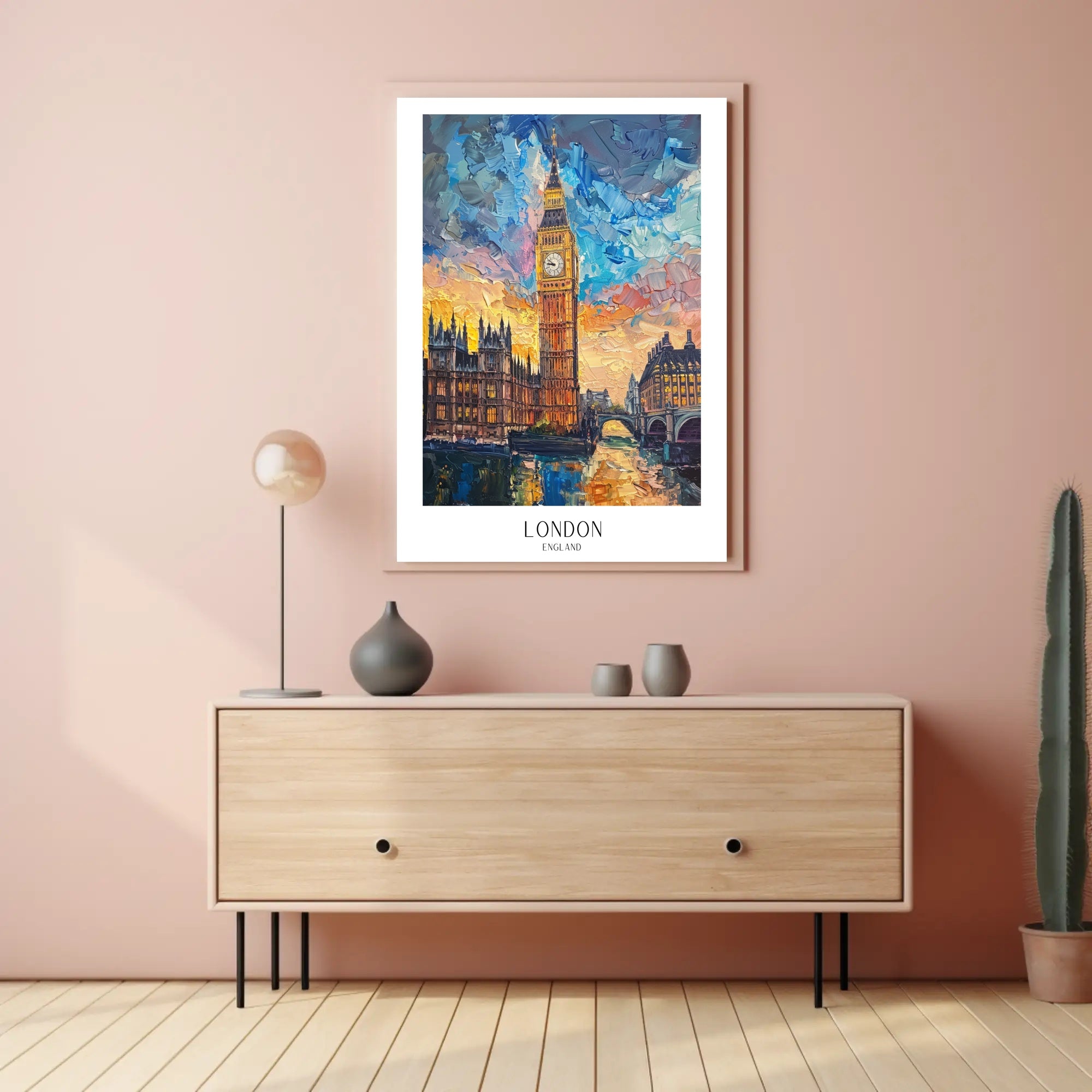 London Sunset Cityscape with Big Ben Urban or Cityscape Poster PosterGoat