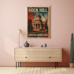 Vintage Rock Hill Architecture Collector Poster