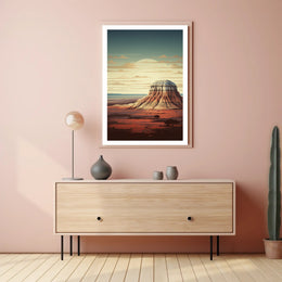 Desert Landscape Illustration Poster Modern Wall Art