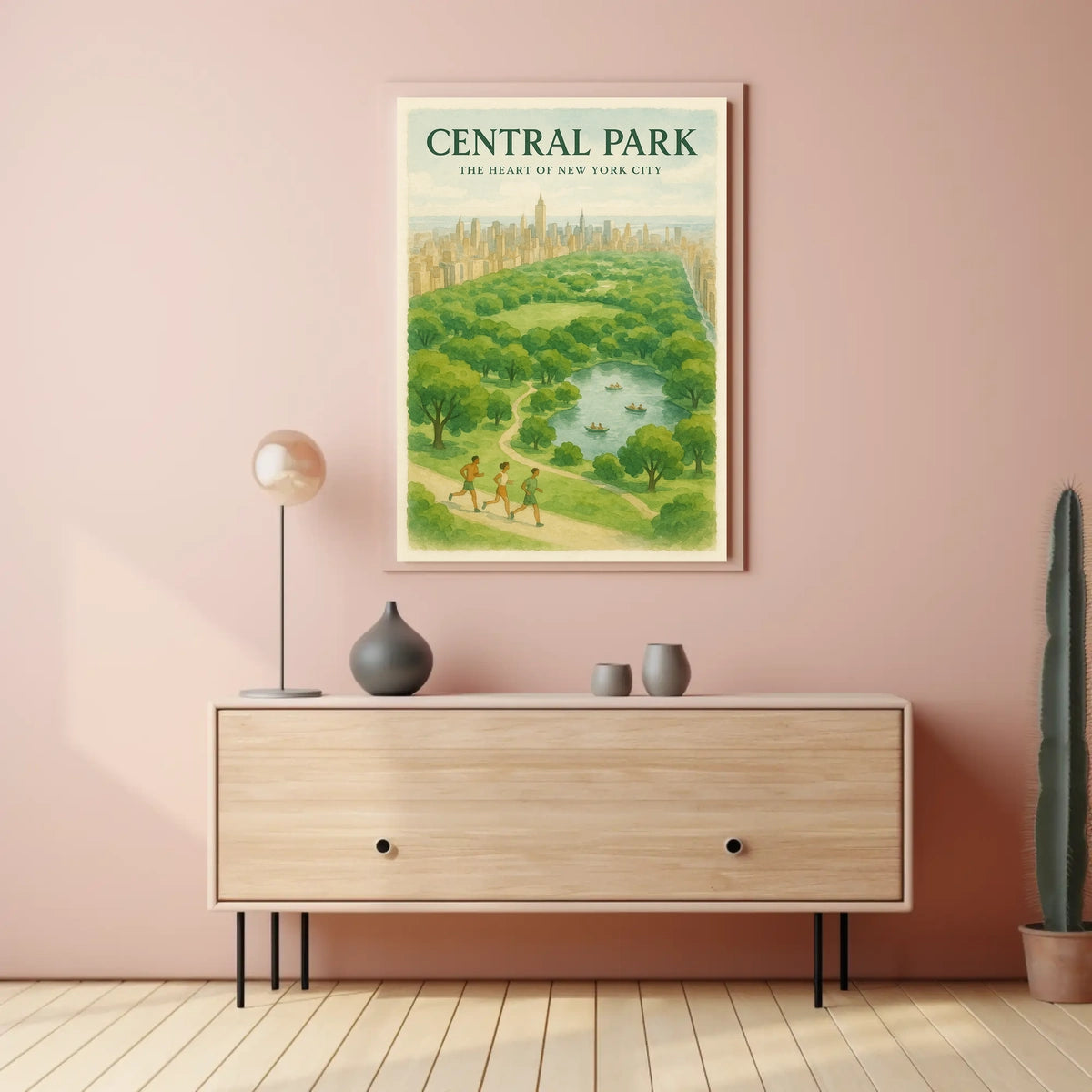 Central Park Harmony Cityscape Poster Vintage Wall Art